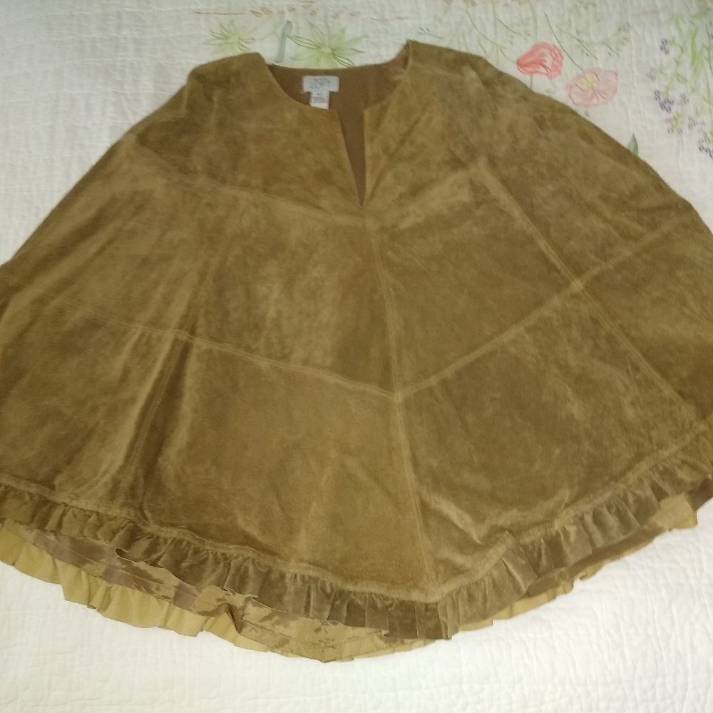 LOFT Brown Suede Cape Jacket